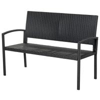 GARTENBANK für 2 Personen, bis 240 kg Belastbar, Schwarz, 122 x 60 x 85cm - Schwarz, Kunststoff (60/85/122cm) - Outsunny