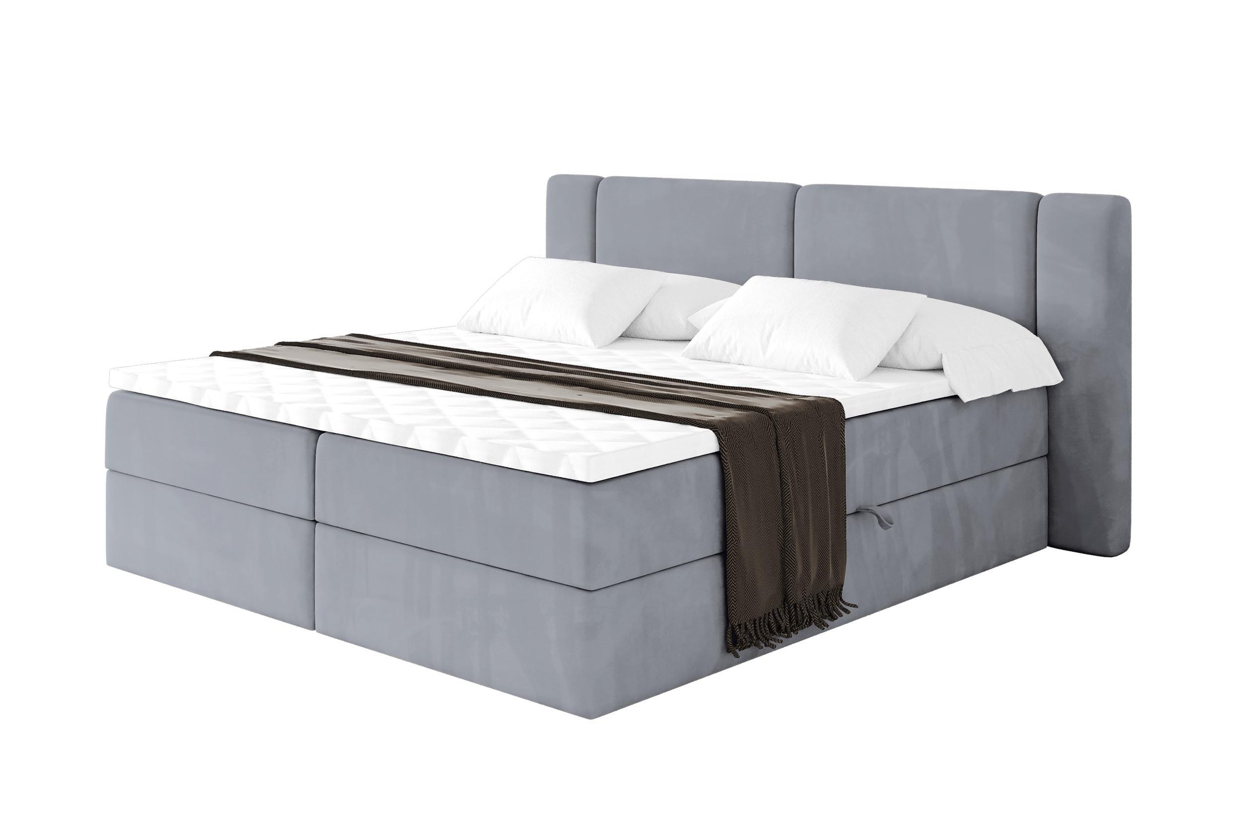BOXBETT mit Matratze H4 - EVON - 180x200 cm Grau - Grau, Holzwerkstoff (180/200cm) - ALTDECOR