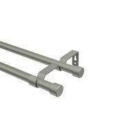 GARDINENSTANGE Olymp Lucan 120 cm, 2-läufig (ohne Ringe), 16 mm Ø Chrom matt - Chromfarben/Nickelfarben, Metall (120cm) - INTERDECO