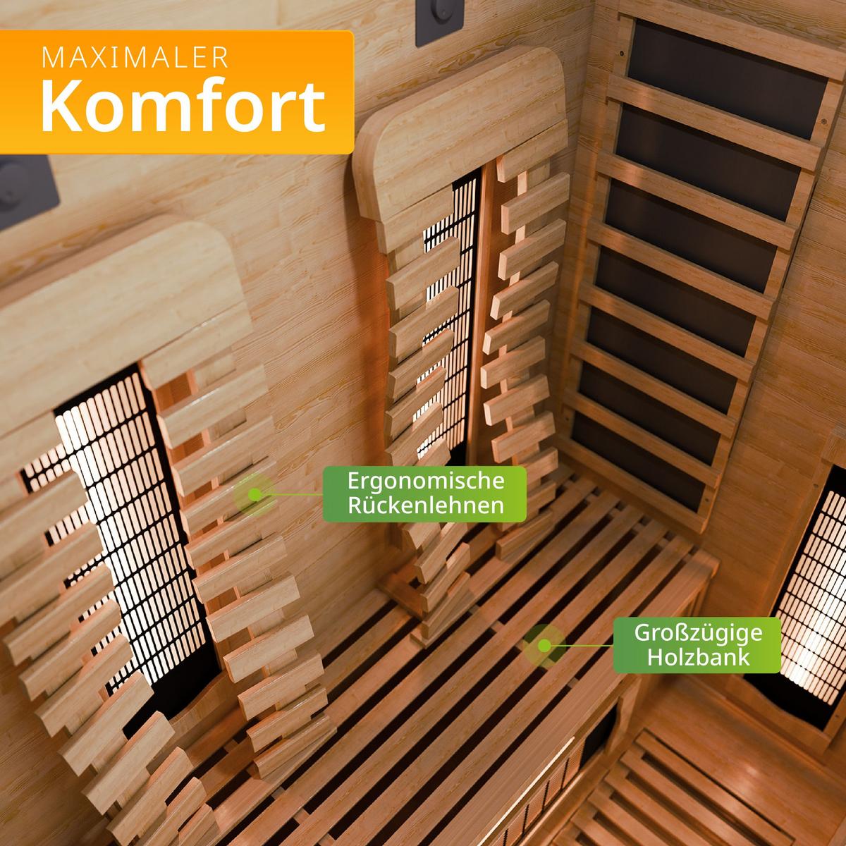 INFRAROTKABINE Kiruna130 Premium mit Dual Technologie - Naturfarben, Holz (130/190/105cm) - Artsauna