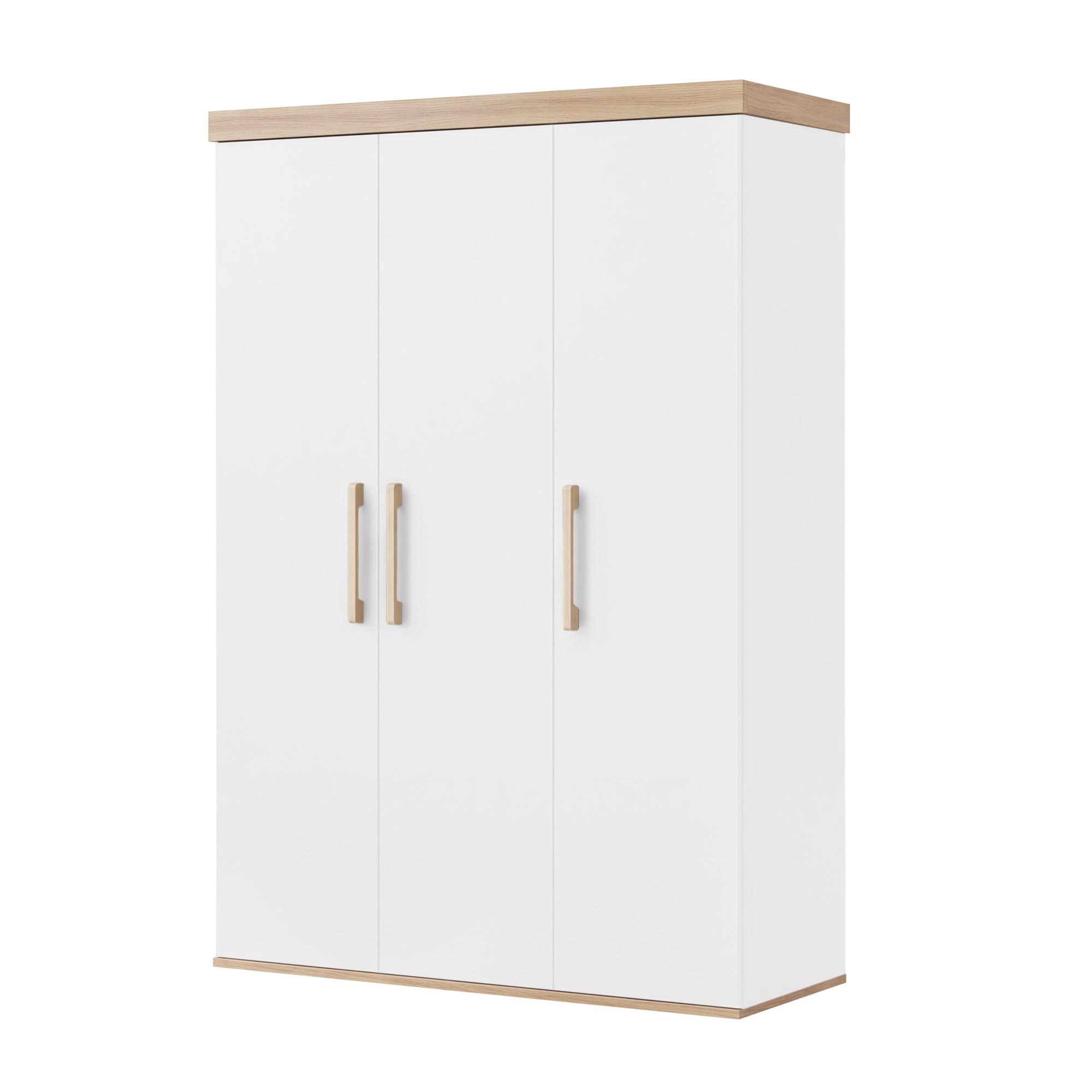 KINDERKLEIDERSCHRANK Jimmy Weiß - Weiß, Holzwerkstoff (138/195/53cm) - Roba