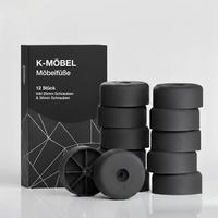 MÖBELGLEITER 40/20 mm 12 Stück inkl 25mm & 30mm Schrauben - Schwarz, Kunststoff (4/4cm) - K-Möbel