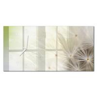 WANDUHR aus Glas 60x30 cm - Löwenzahn - Creme, Glas (60/30/0.4cm) - TULUP