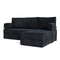 ECKSOFA NOTIA modulares Boneless Sofa mit Schlaffunktion Schwarz Kordstoff - Schwarz, Textil (200/120cm) - MASSENO
