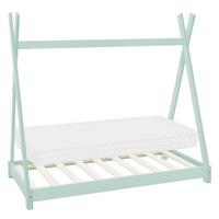KINDERBETT Tipi mit Matratze 70x140 cm Mint - Grün, Holz (70/140cm) - ML-DESIGN