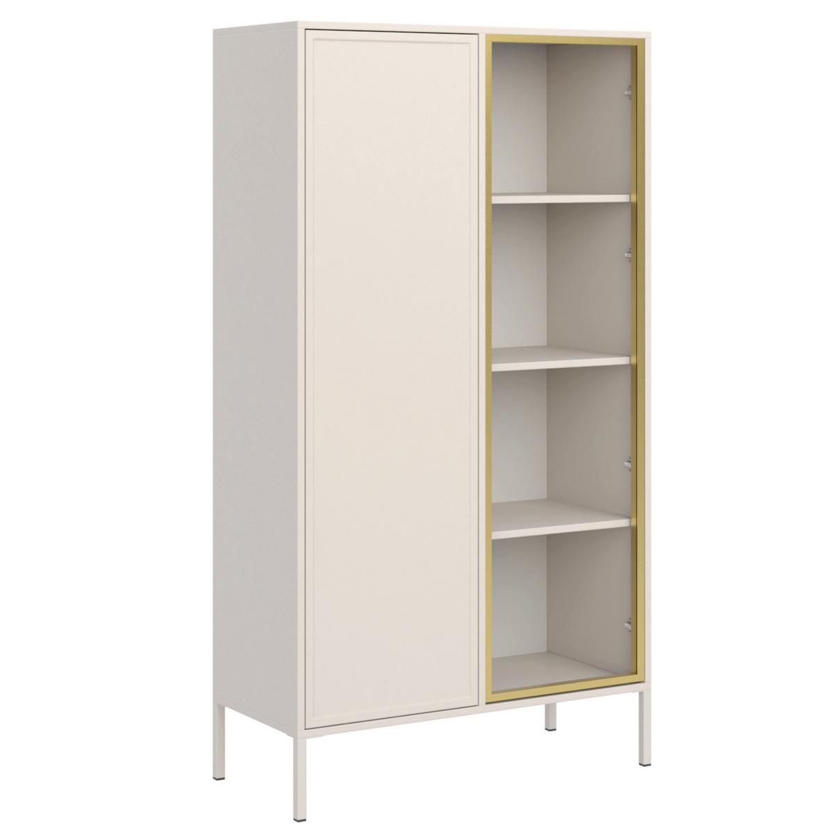 VITRINE Velveto Kaschmir 90 cm - Kaschmir, Holzwerkstoff/Metall (90/160.2/40cm) - Selsey