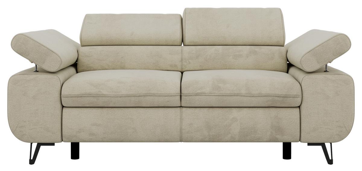 2-SITZER SOFA PETER - Beige Velvet - Beige/Schwarz, Textil/Metall (200/76/99cm) - MKS