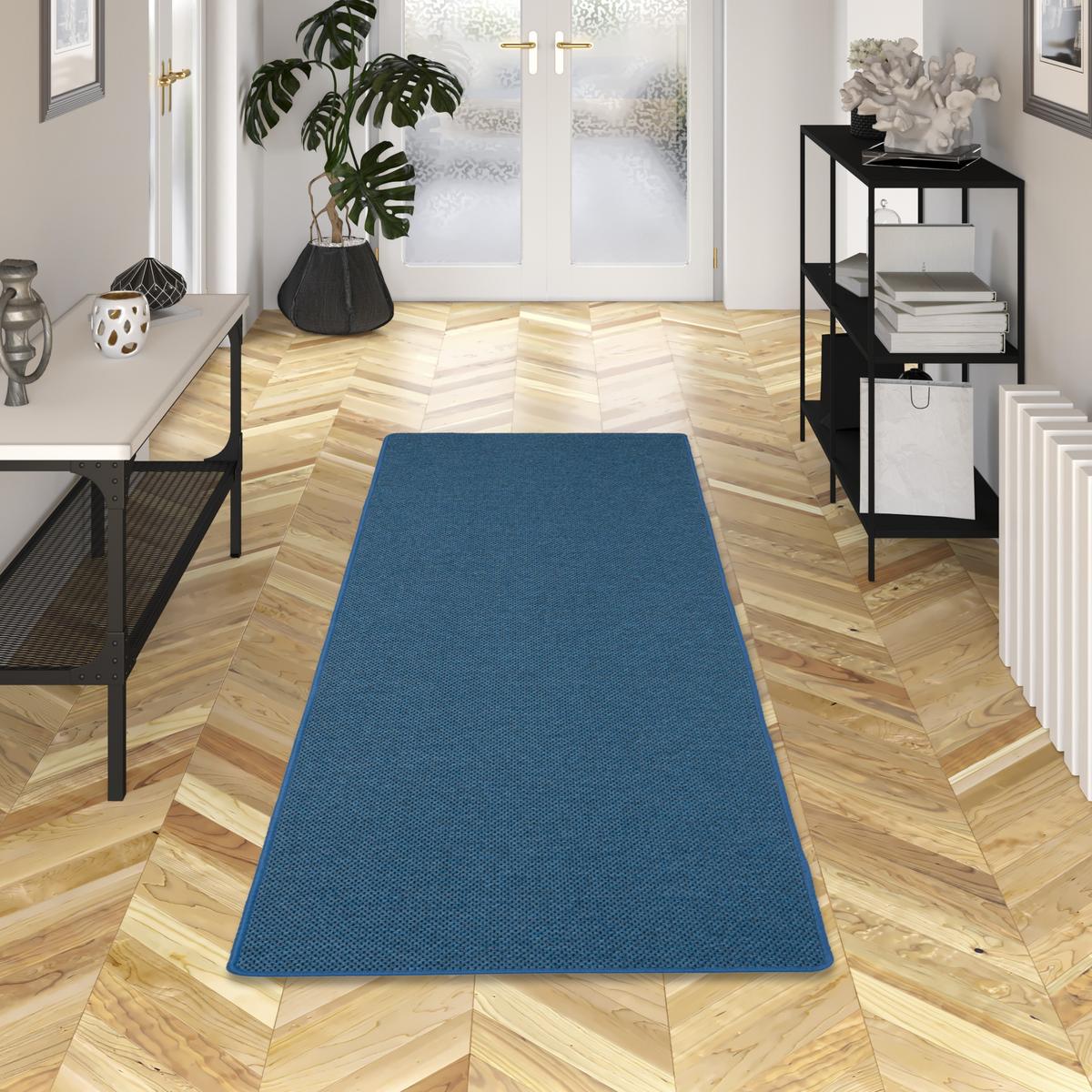 LÄUFER TEPPICH BENTZON FLACHGEWEBE - Blau, Textil (80/240cm) - Snapstyle