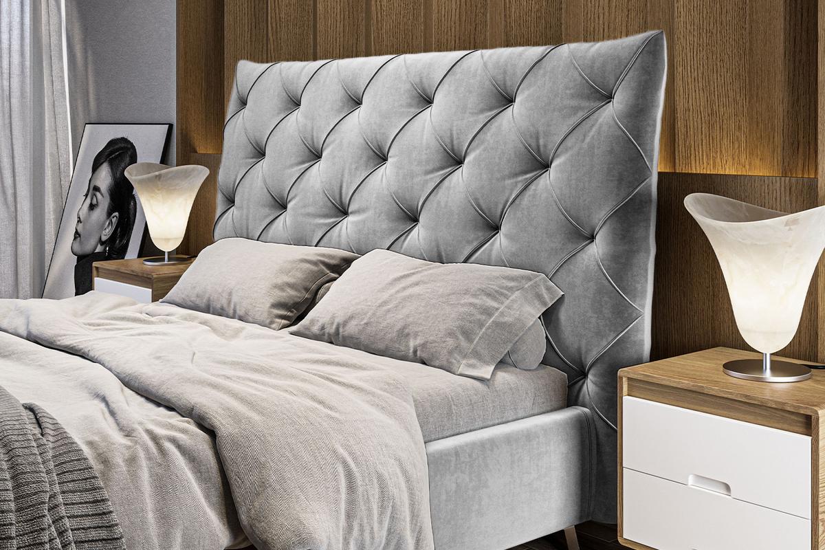 POLSTERBETT ANNY Silber Velvet - Silberfarben, Textil (180/200cm) - KAWOLA