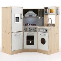 KINDERKÜCHEN Natur - Naturfarben, Holzwerkstoff (105/85/49cm) - COSTWAY