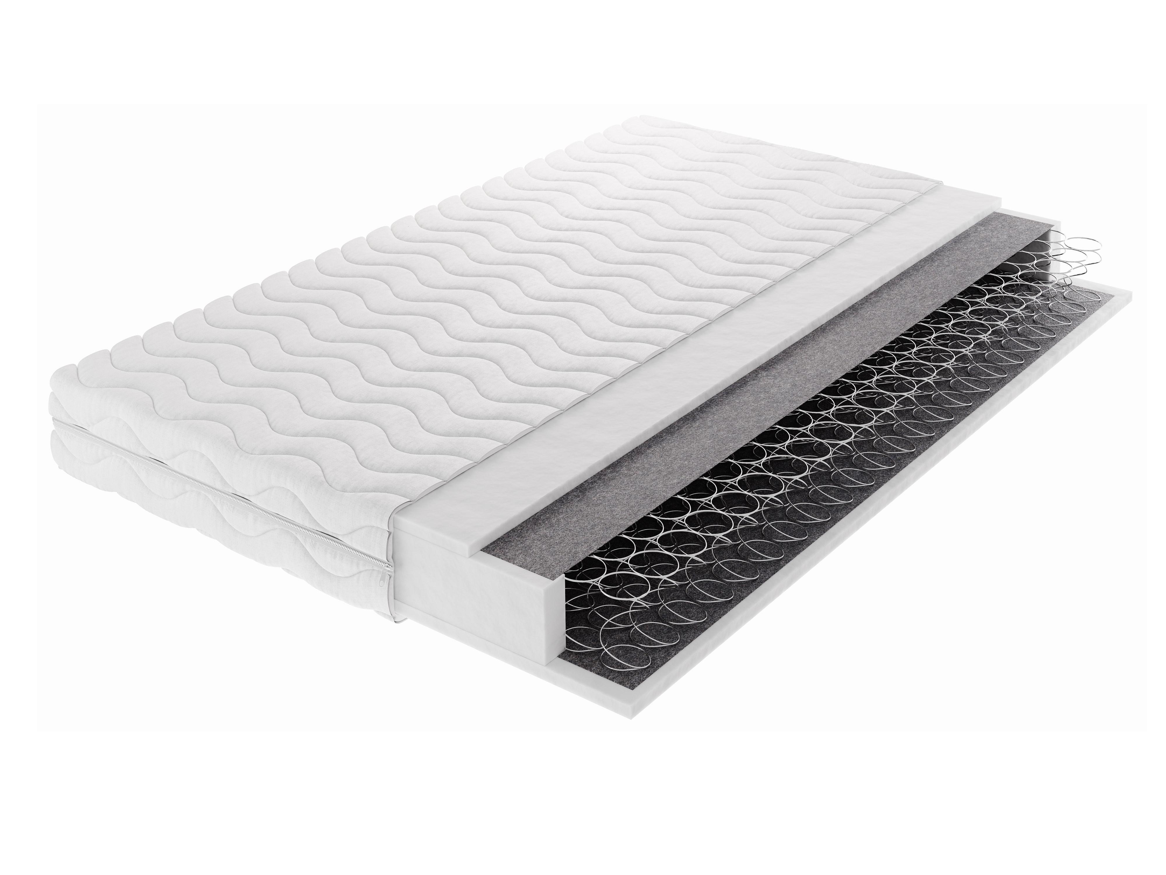 FEDERKERNMATRATZE MIRELLE 180x200, H3, Höhe ca.: 17 cm - Weiß, Textil (180/200cm) - MASSENO