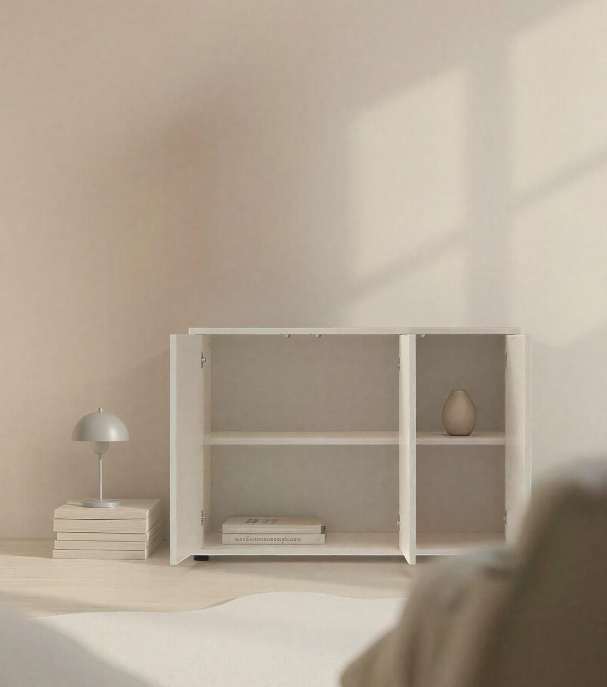 SIDEBOARD Die Horizontale - Beige, Holzwerkstoff (103/73/36cm) - Mokebo