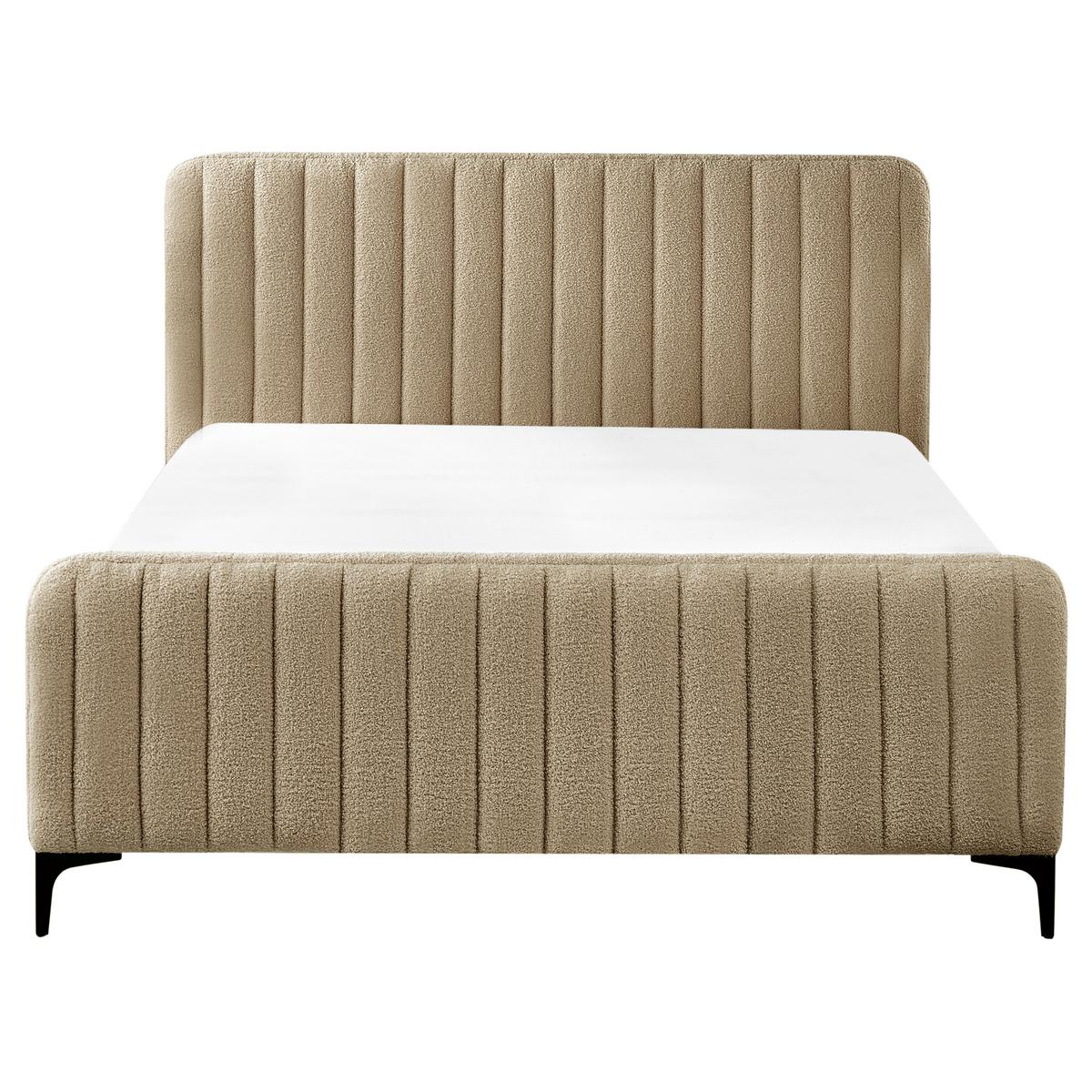 POLSTERBETT mit Lattenrost 140x200 cm Beige Lunan - Taupe, Textil (140/200cm) - Beliani