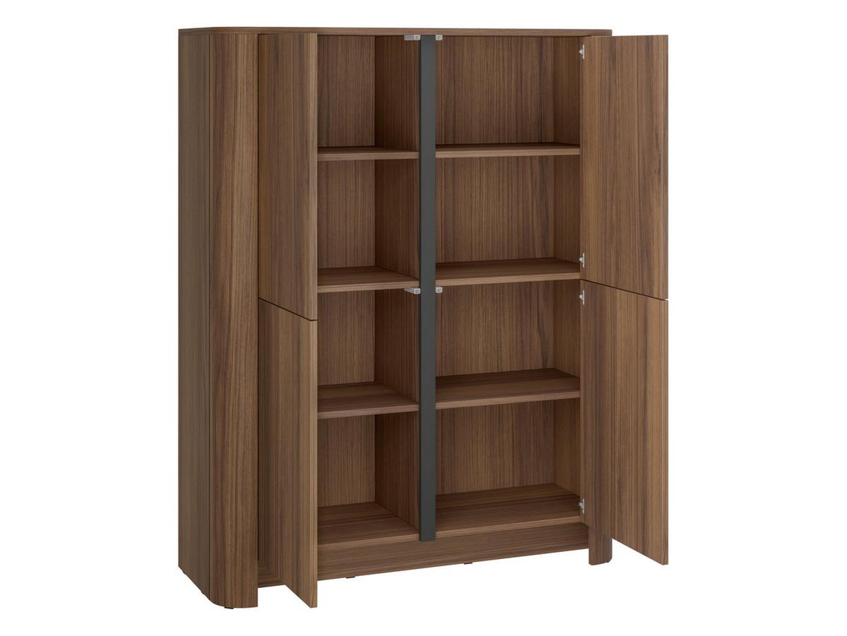 KOMMODE Bari K103 - Nussbaumfarben/Schwarz, Holzwerkstoff/Kunststoff (103/132/39cm) - MIRJAN24