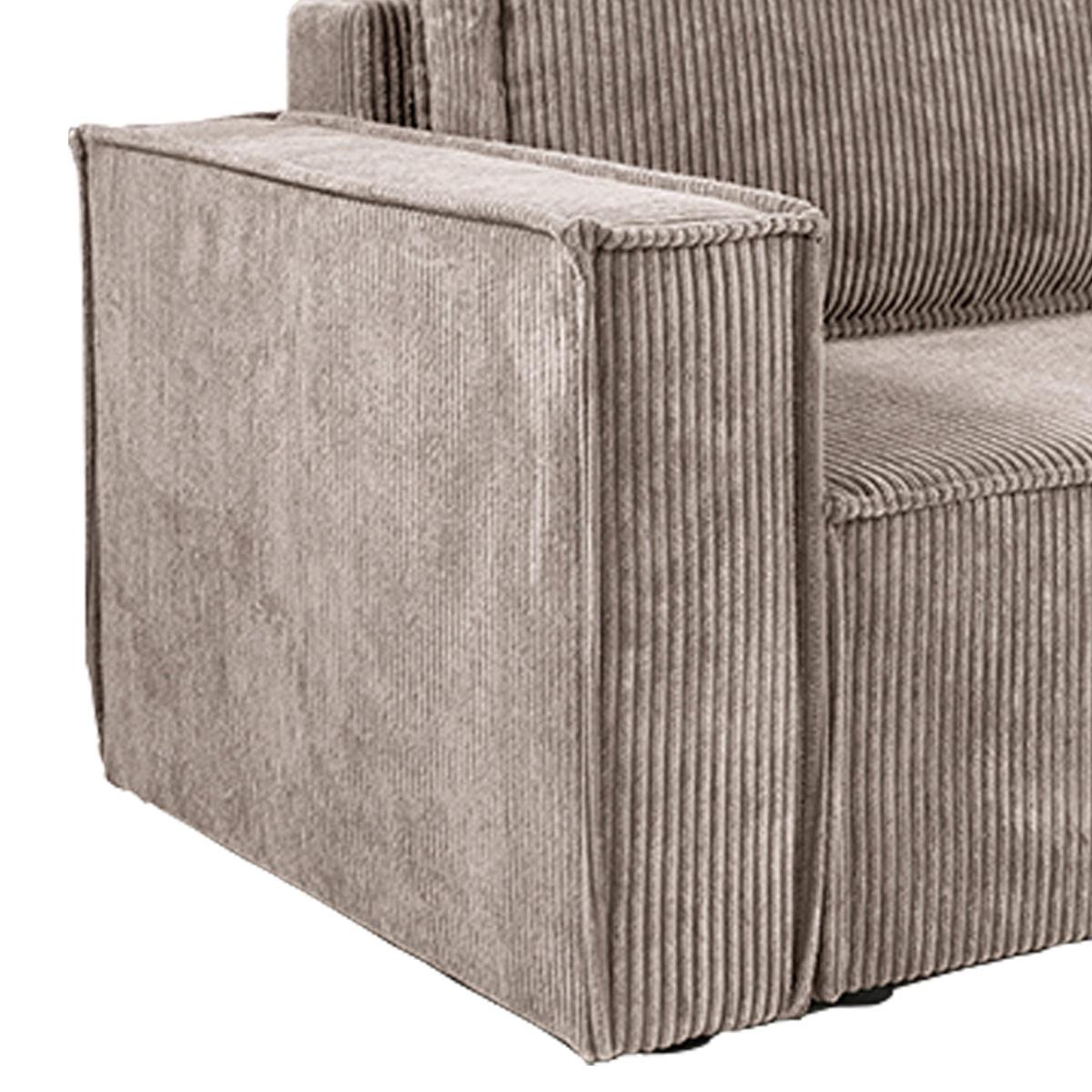 ECKSOFA Ezekiel 3 Sitzplätze Taupe - Taupe, Holz (236/145cm) - Petits-meubles