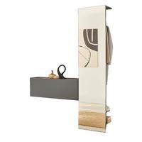 GARDEROBEN-SET 2-teilig grau matt, Eiche Wotan 150 cm, Flurgarderobe mit Spiegel - Eiche Wotan/Grau, Glas/Holzwerkstoff (150/200/30cm) - Furn.Design