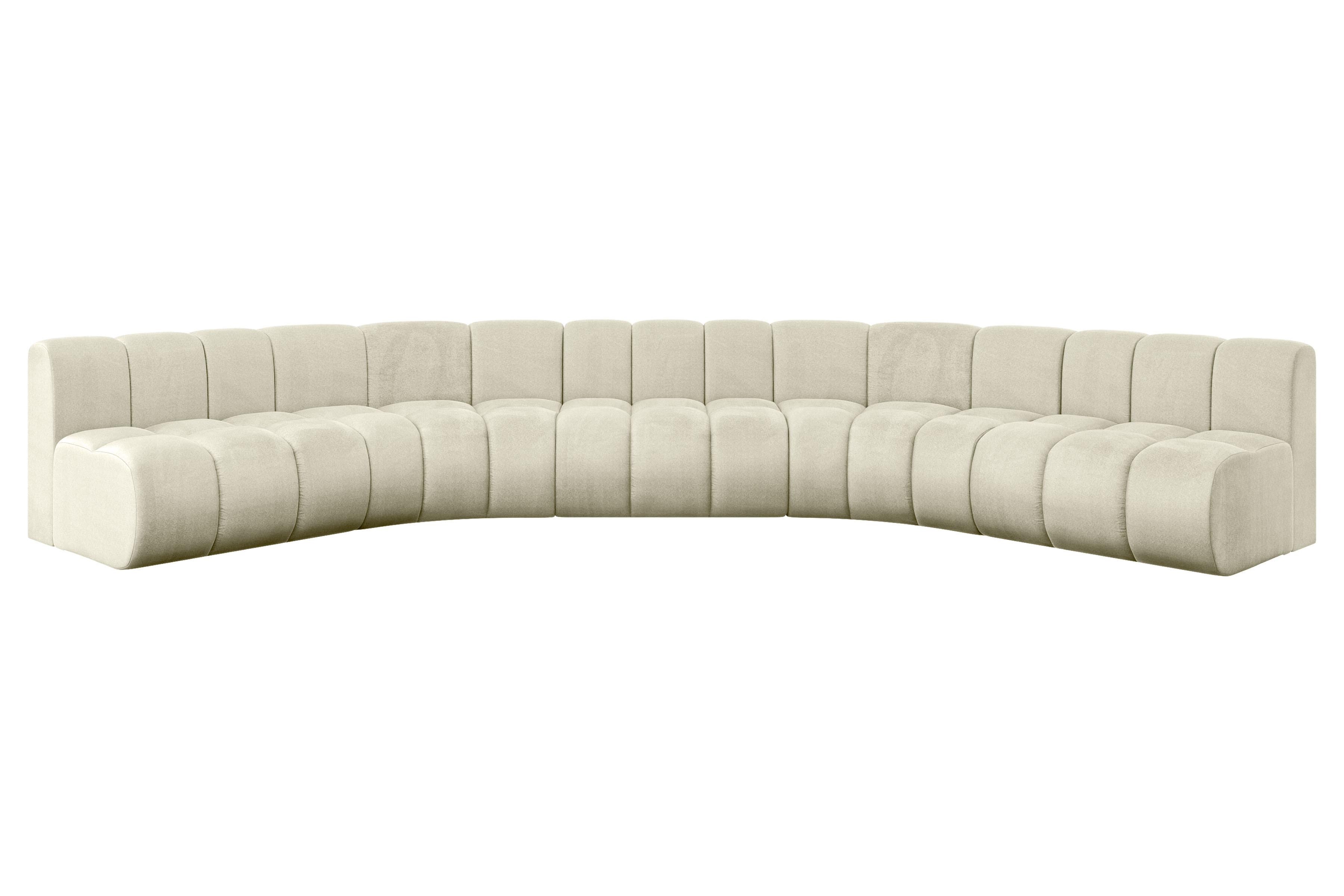 WOHNLANDSCHAFT modulares Sofa Montra-U1 - 490x174x70 cm Beige - Beige, Holzwerkstoff/Textil (490/70/174cm) - ALTDECOR