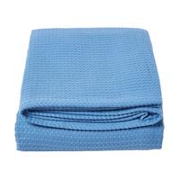 BIO-WOHNDECKE Waffelpiqué 180/230 cm - Blau, Textil (178/228cm) - Homescapes
