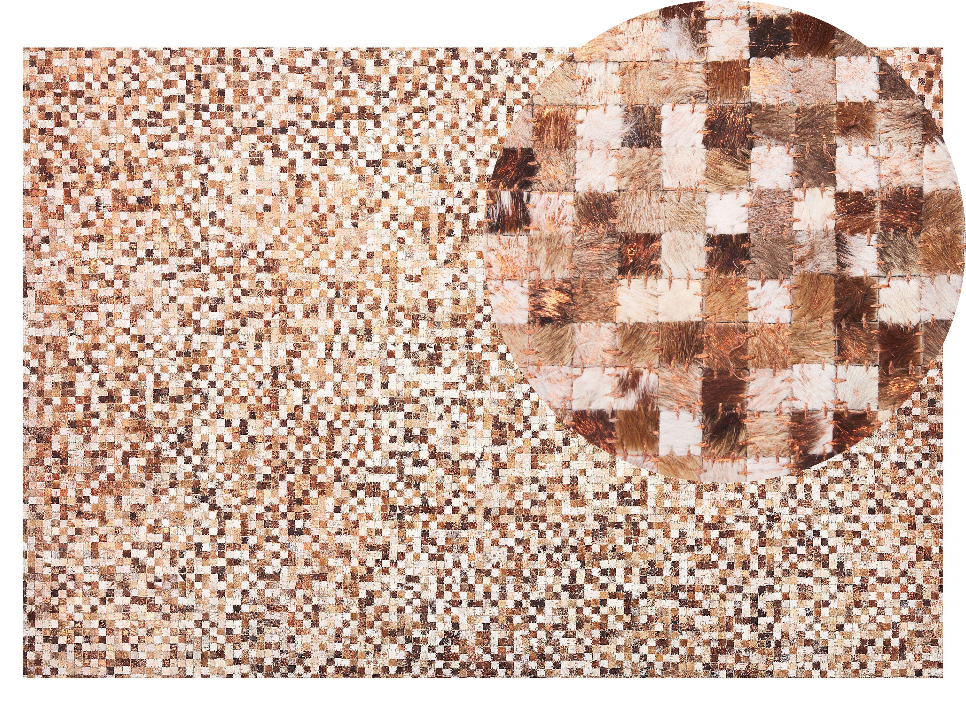 KURZFLOR-TEPPICH Torul 200/140 cm - Braun, Fell (140/200cm) - Beliani