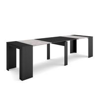 KONSOLENTISCH ausziehbar 58 bis 302cm, für 14 Gäste, zementgrau, 90/58/77cm - Hellgrau/Grau, Holzwerkstoff (90/302/77cm) - Skraut Home