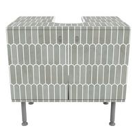 WASCHBECKENUNTERSCHRANK Fischschuppen Fliesen Eucalyptus 60/55/35 cm - Türkis, Holzwerkstoff (60/55/35cm) - Bilderwelten
