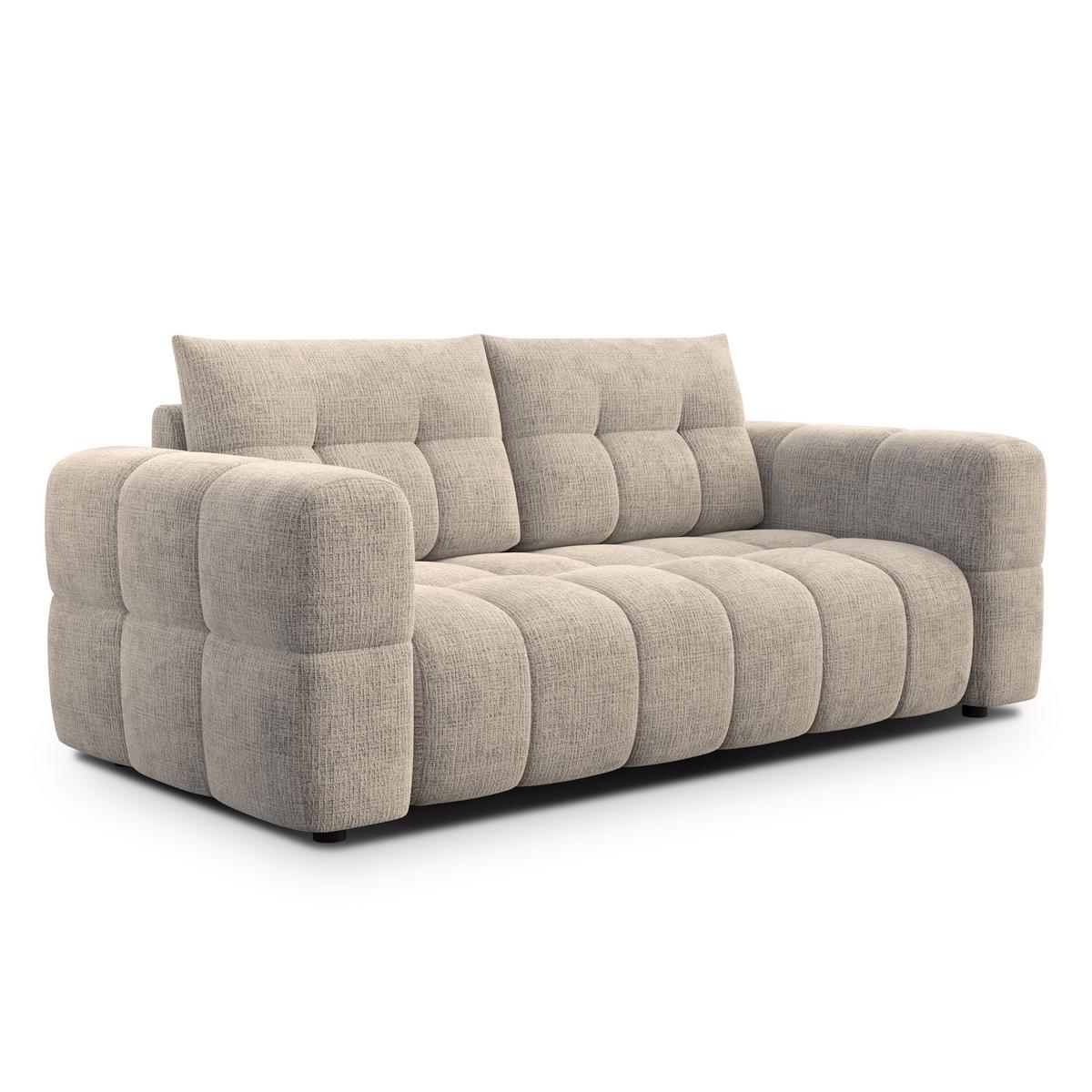 SOFA CLOUDI 2,5-Sitzer, beige - Beige/Schwarz, Holz/Textil (211/89/104cm) - Wozimo