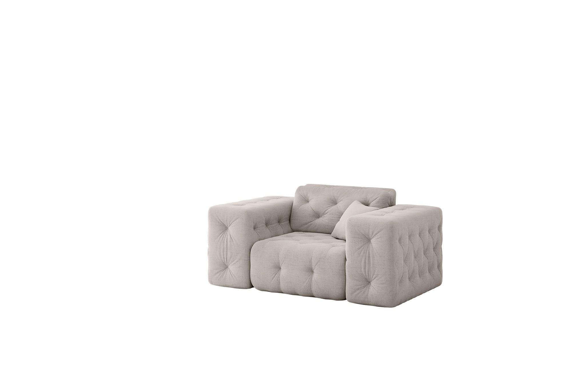 SESSEL Chantal In Moly - Creme, Holzwerkstoff/Textil (121/78/96cm) - Fun Möbel