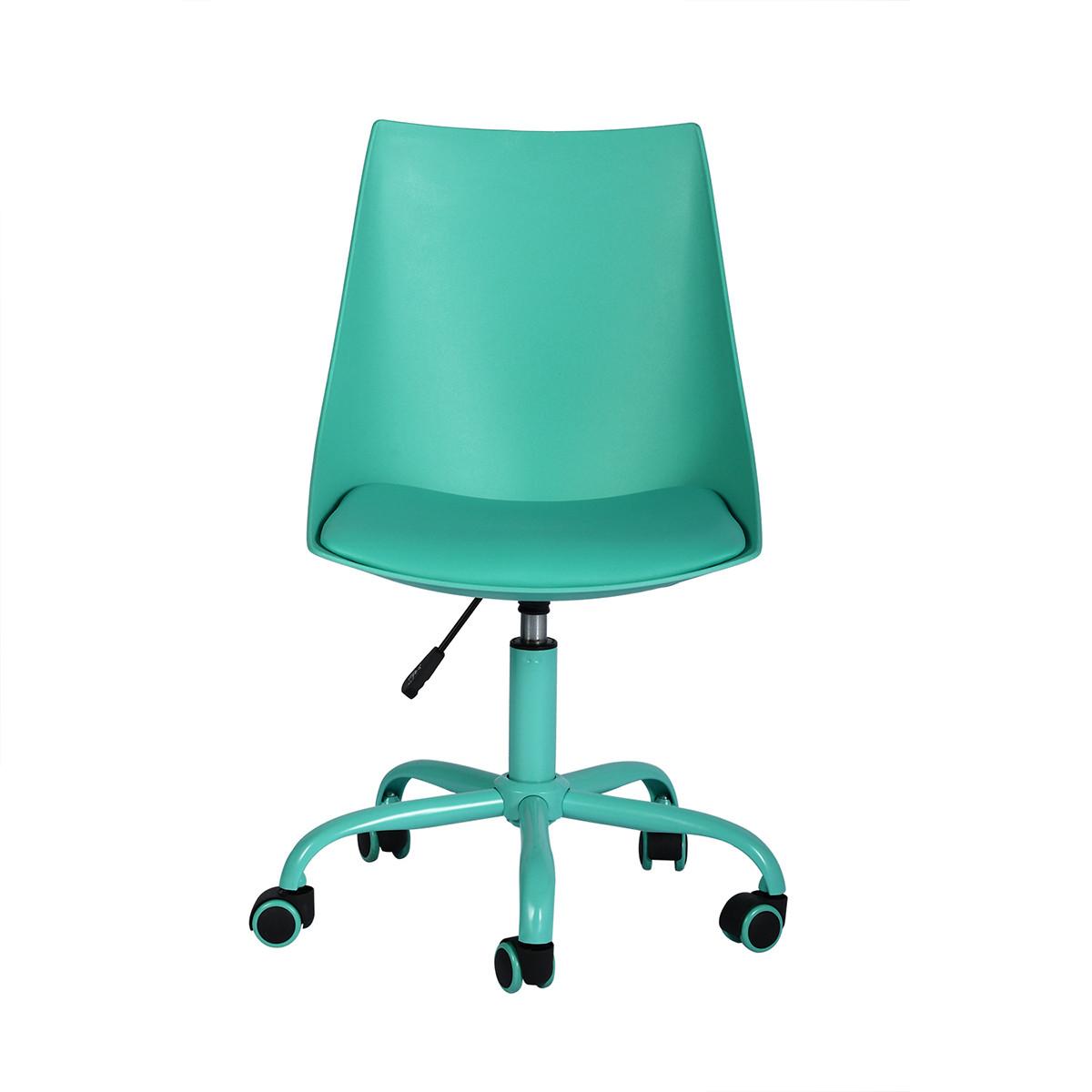 DREHSTUHL Leder Kunststoff Grün - Grün, Kunststoff/Metall (38/85/39cm) - Urban Meuble