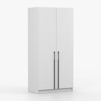 DREHTÜRENSCHRANK ROSA II 2D 100/210/55, 2-türig, weiß - Schwarz/Weiß, Holzwerkstoff (100/210/55cm) - imoebel24