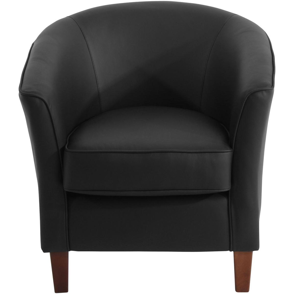 SESSEL Karine Bezug pigmentiertes Nappaleder Buche nussbaum dunkel / schwarz - Schwarz, Kunststoff (70/74/70cm) - 58aufmkessel