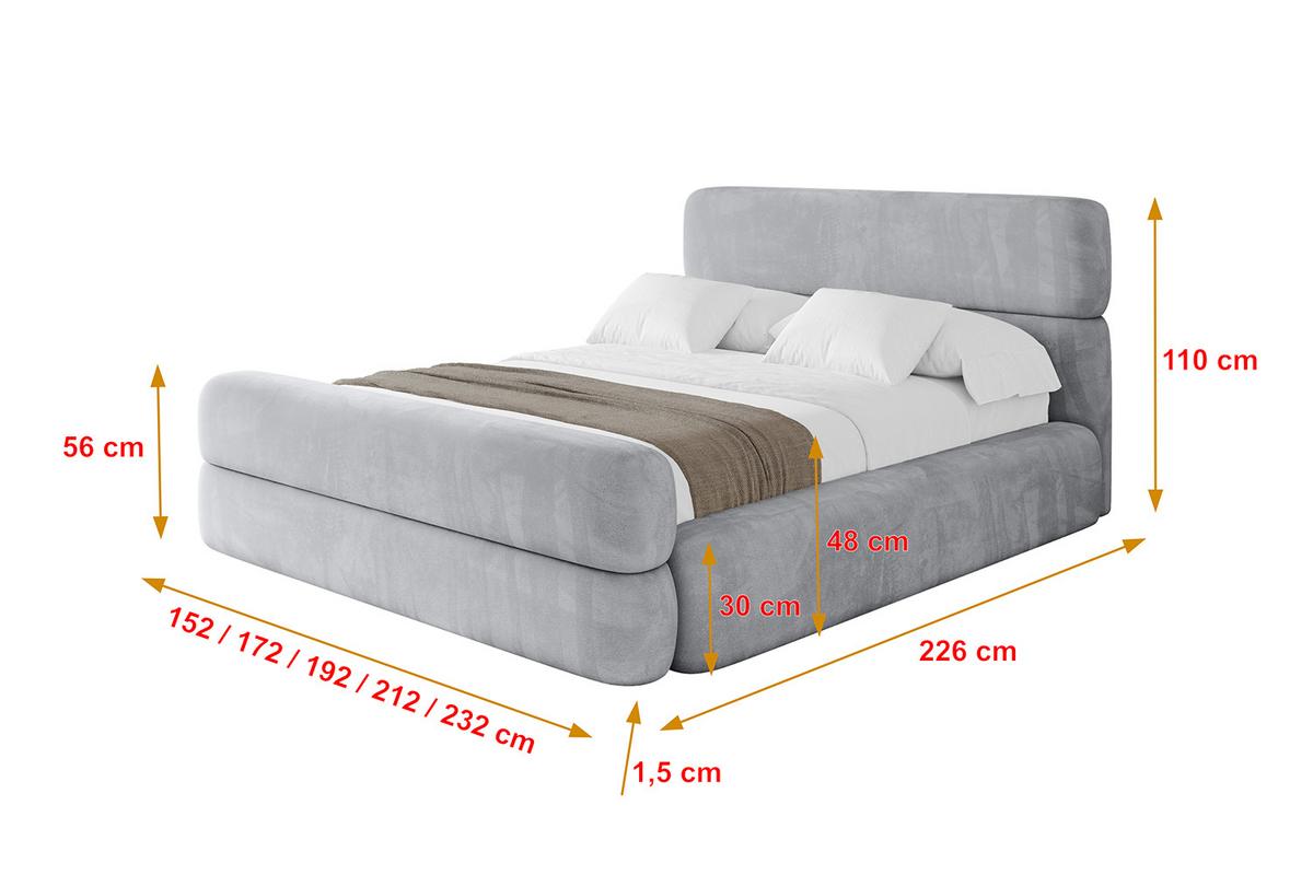 POLSTERBETT mit Bettkasten, Fußteil und Lattenrost, Boxbett ohne Matratze - ENORA-Z 140x200 Hellgrau - Hellgrau, Holzwerkstoff/Textil (140/200cm) - ALTDECOR