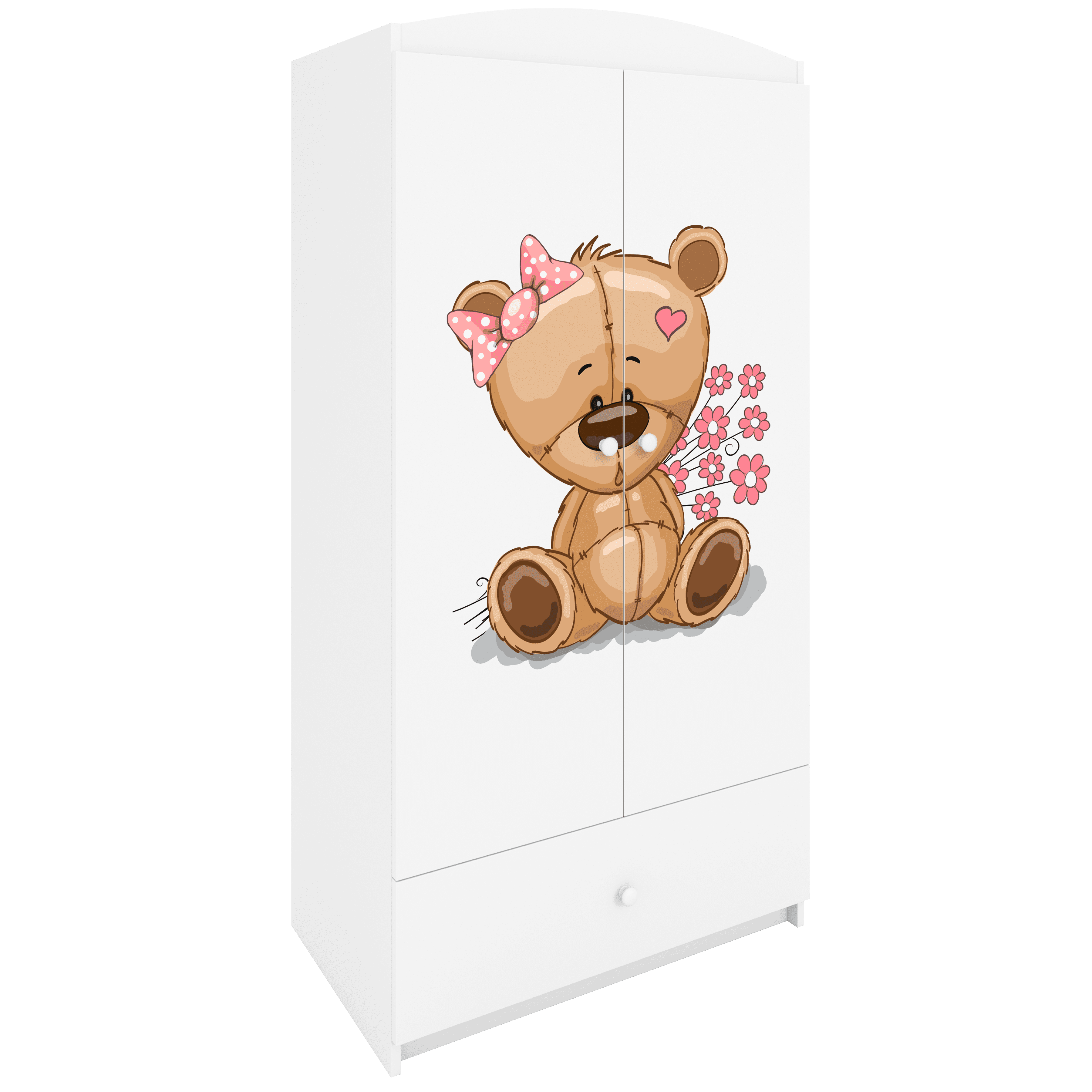 KINDERKLEIDERSCHRANK Teddybär II - Weiß, Holzwerkstoff (90/175/52cm) - RAUMHIRSCH FURNITURE