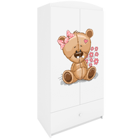 KINDERKLEIDERSCHRANK Teddybär II - Weiß, Holzwerkstoff (90/175/52cm) - RAUMHIRSCH FURNITURE