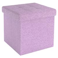 SITZHOCKER Faltbar mit Stauraum 38/38/38 cm (Rosa) - Rosa, Textil (38/38/38cm) - Intirilife