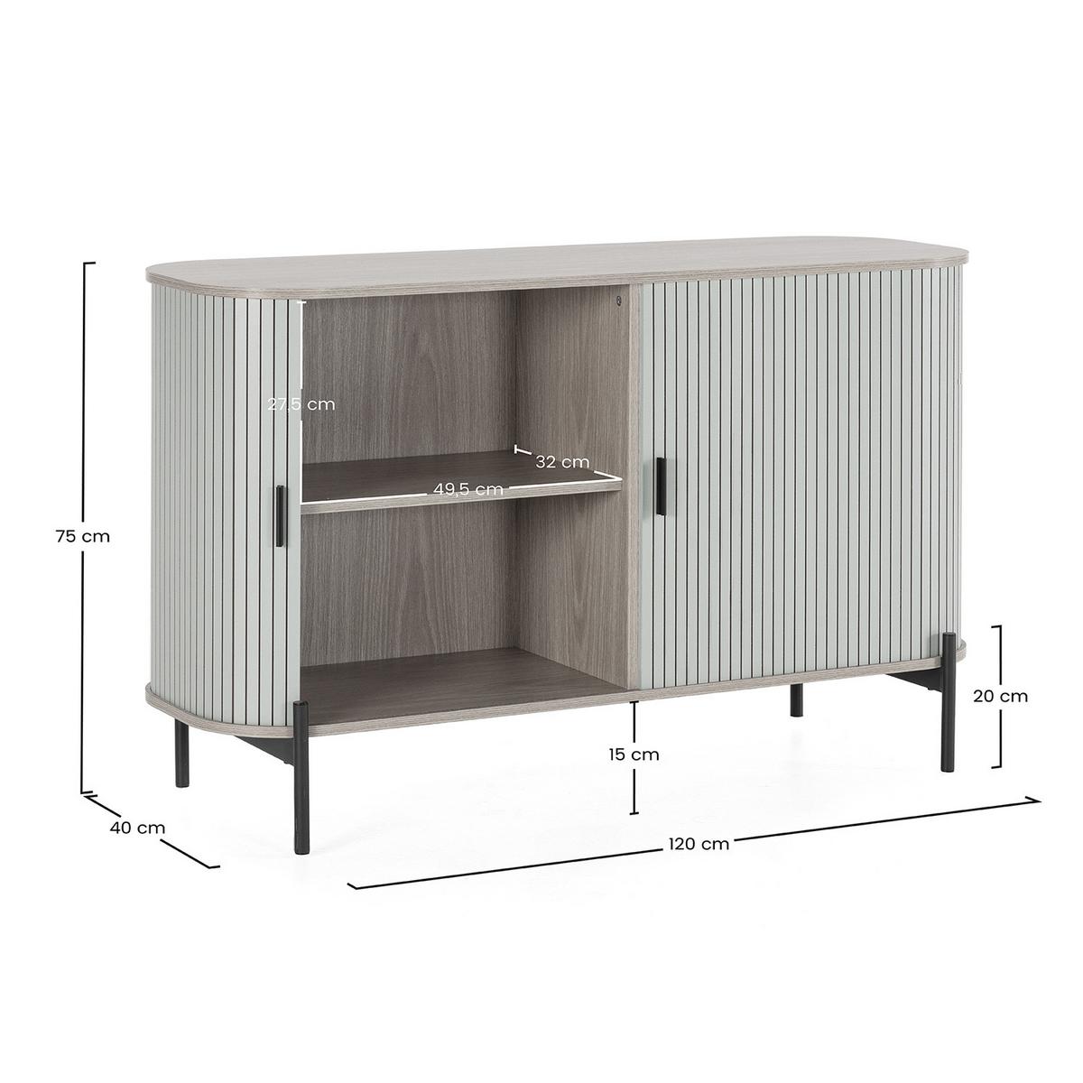 SIDEBOARD Mónaco 2 türen blaue Farbe - Blau, Holzwerkstoff (120/75/40cm)