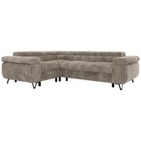 ECKSOFA ORSO L Hellbraun Cord - Links Seite - Hellbraun/Schwarz, Textil/Metall (197/268cm) - MKS