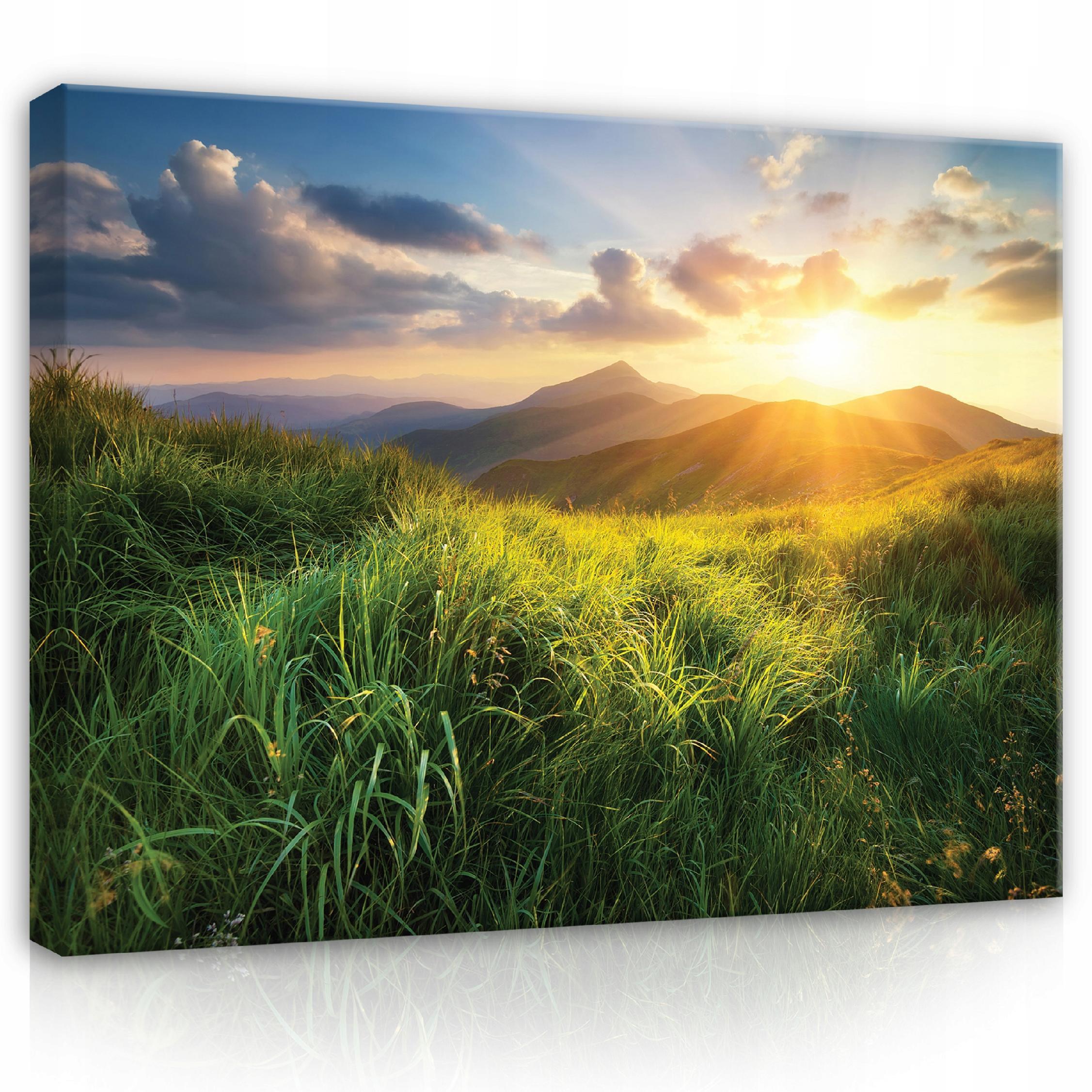BILDER Landschaft Berge 120x80 - Multicolor, Holzwerkstoff (120/80cm) - Wallarena