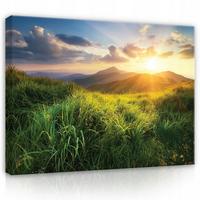 BILDER Landschaft Berge 120x80 - Multicolor, Holzwerkstoff (120/80cm) - Wallarena