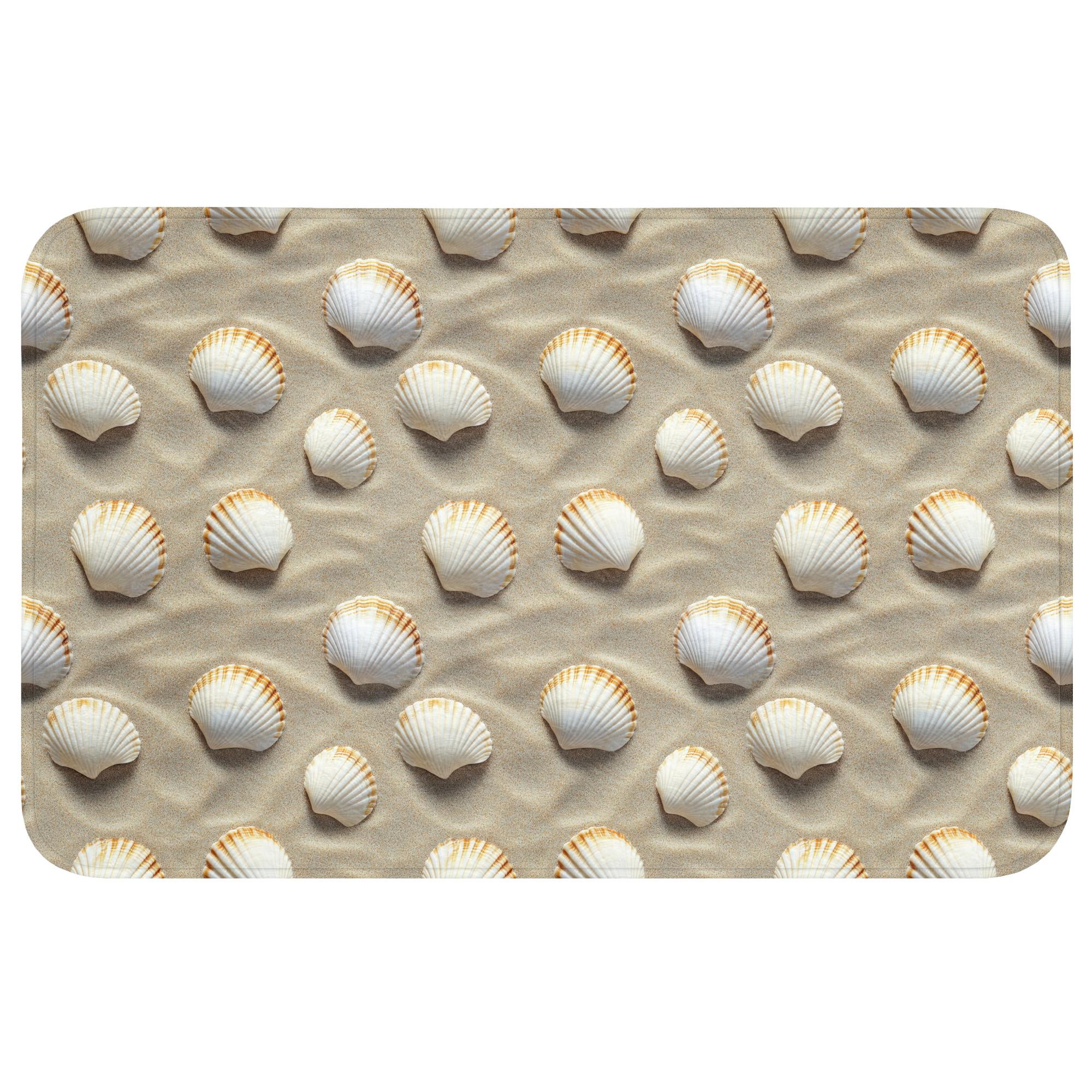 BADEMATTE Muscheln - Sand - Maritim Badvorleger 80x50 cm - Sandfarben, Textil (80/50cm) - OnlyWow
