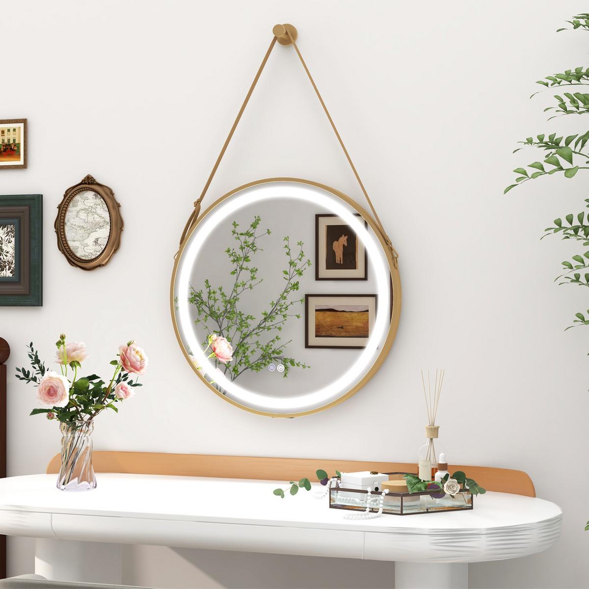BADEZIMMERSPIEGEL Silber - Silberfarben, Glas (60/4.5/60cm) - COSTWAY