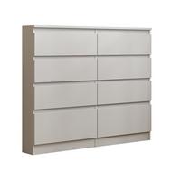 KOMMODE ADRIANO 120/100/33 cm mit 8 Schubladen Weiß - Weiß, Holzwerkstoff (120/100/33cm) - MASSENO