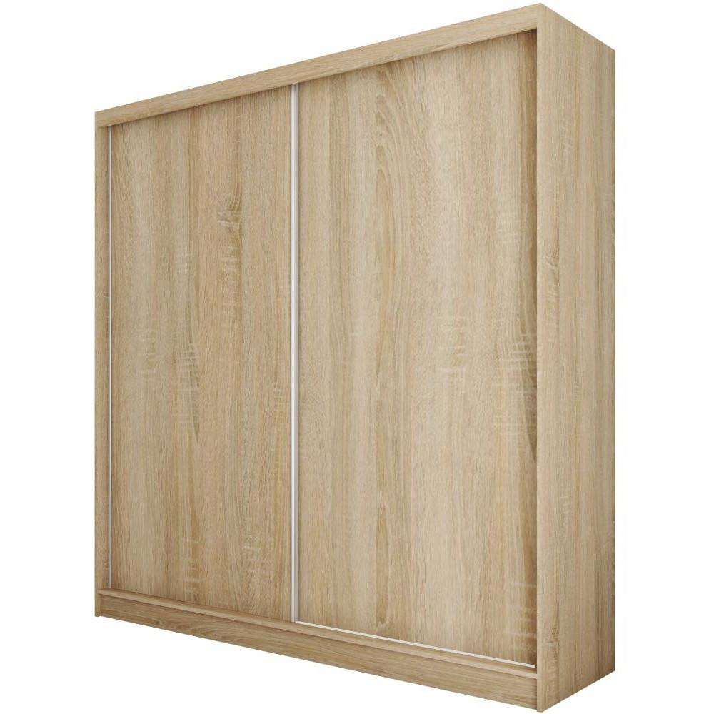SCHWEBETÜRENSCHRANK Mario 200/216/61 eiche Sonoma - Sonoma Eiche, Holzwerkstoff (200/216/61cm) - Beautysofa