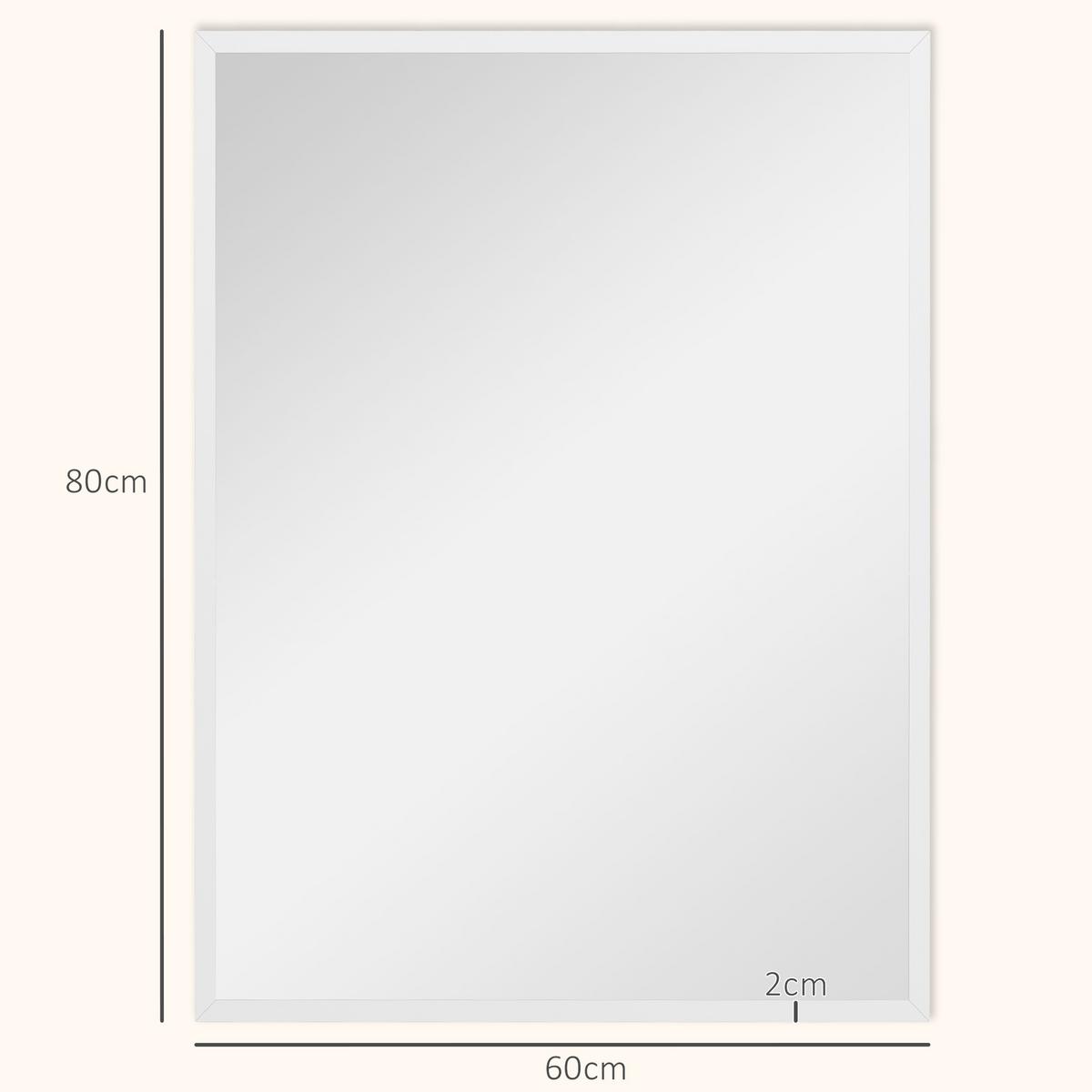 WANDSPIEGEL MDF Glas Weiß - Weiß, Holzwerkstoff (2/80/60cm) - HOMCOM