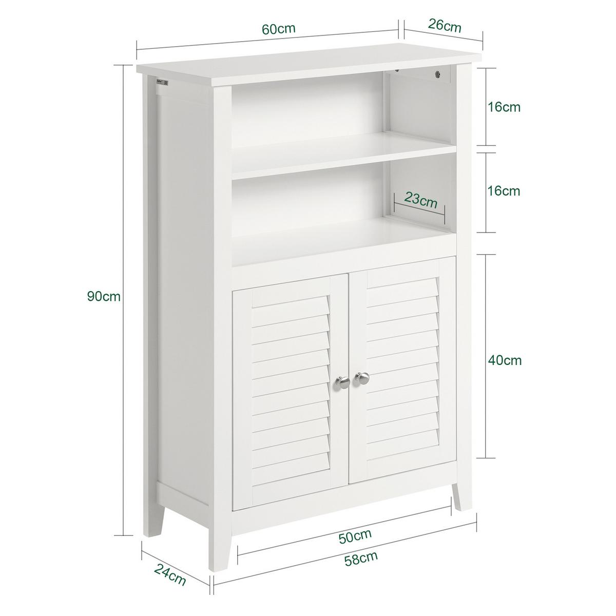 BADSCHRANK Weiß - Weiß, Holzwerkstoff (60/90/26cm) - SoBuy