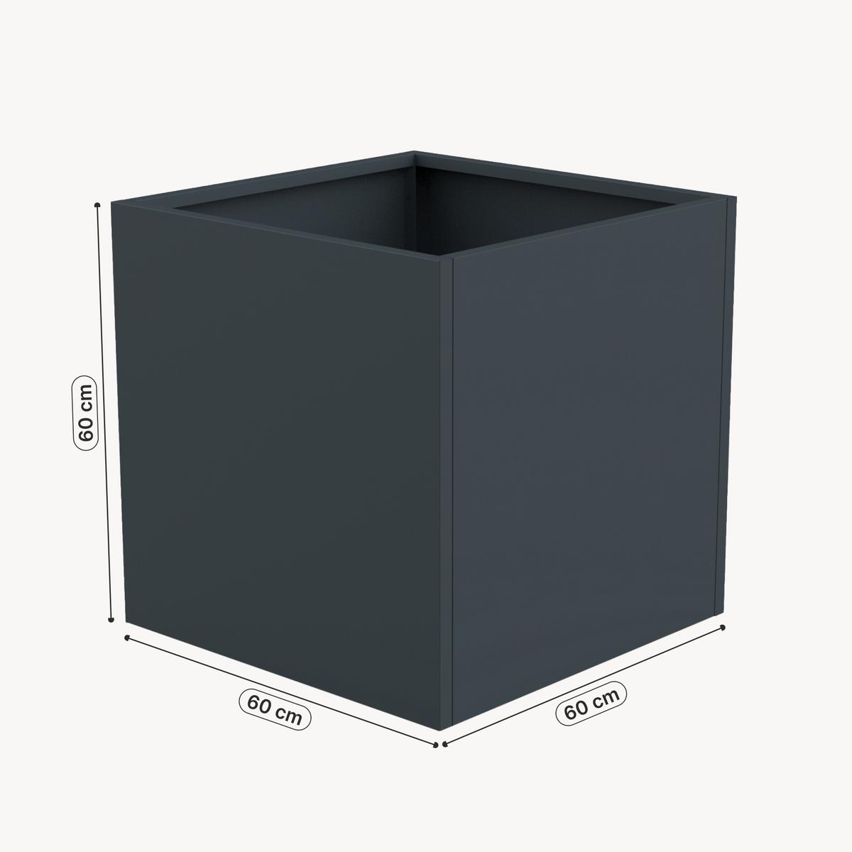 PFLANZKÜBEL Vaargel - Anthrazit, Metall (60/60/60cm) - casa.pro