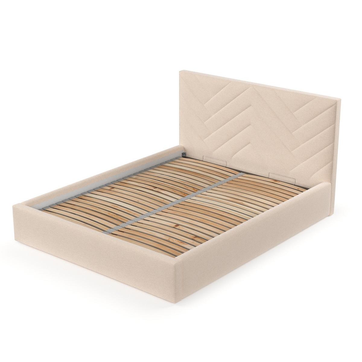 POLSTERBETT Arco 140/200 cm Creme im Asti Stoff - Creme/Schwarz, Holz/Holzwerkstoff (140/200cm) - AltaBeds