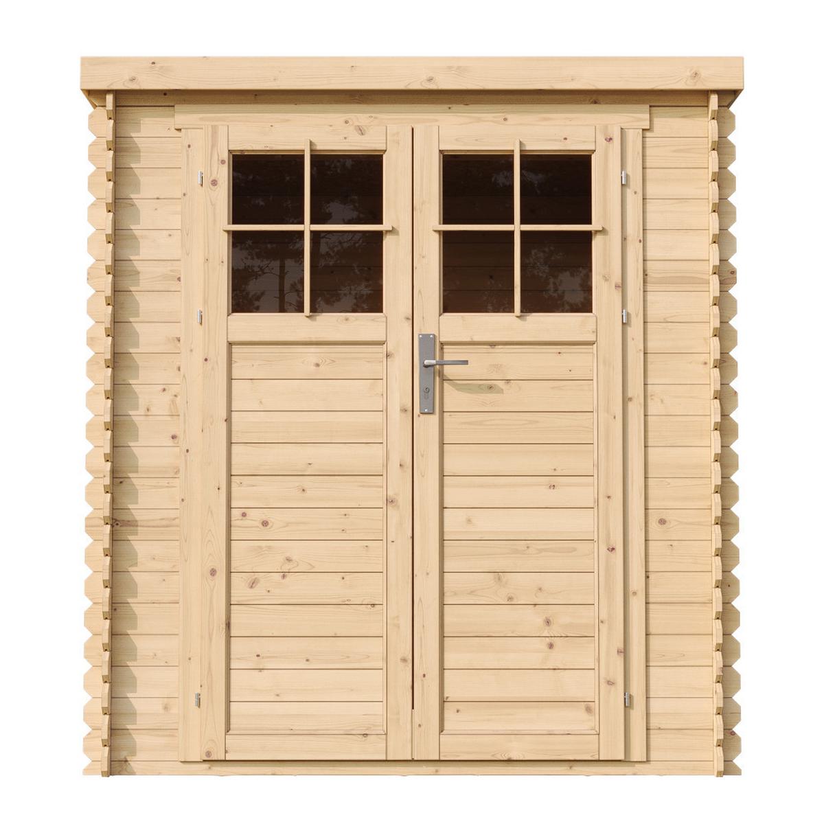 HOLZ-GARTENHAUS mit hochwertige abschließbare Tür B204xL204xH202 cm/ 3.53 m2 M309F - Beige, Holz (204/200/204cm) - Timbela