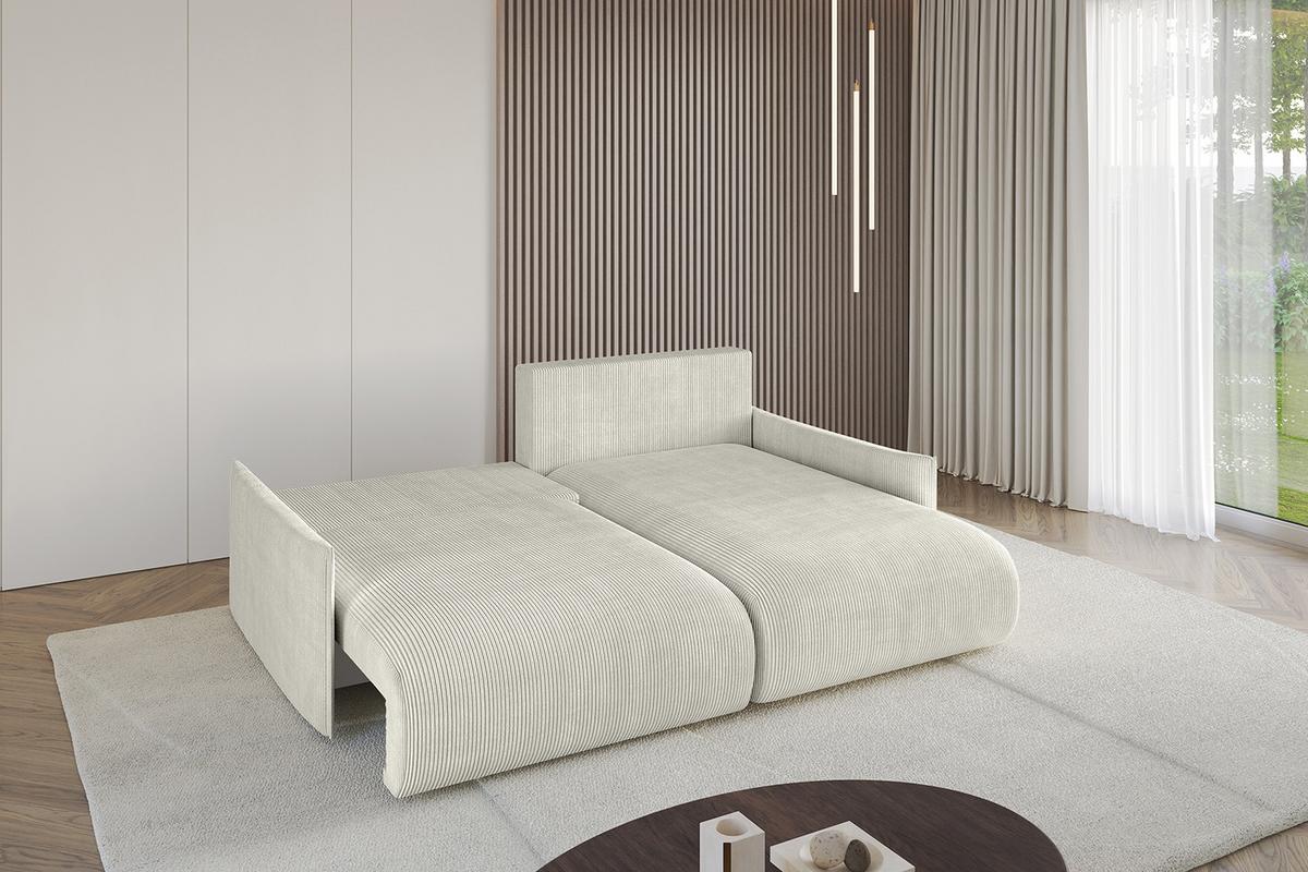 ECKSOFA Ottomane rechts ONESK-L -v1 216x177x72 Creme Cord - Ecru/Creme, Holzwerkstoff/Kunststoff (177/216cm) - ALTDECOR