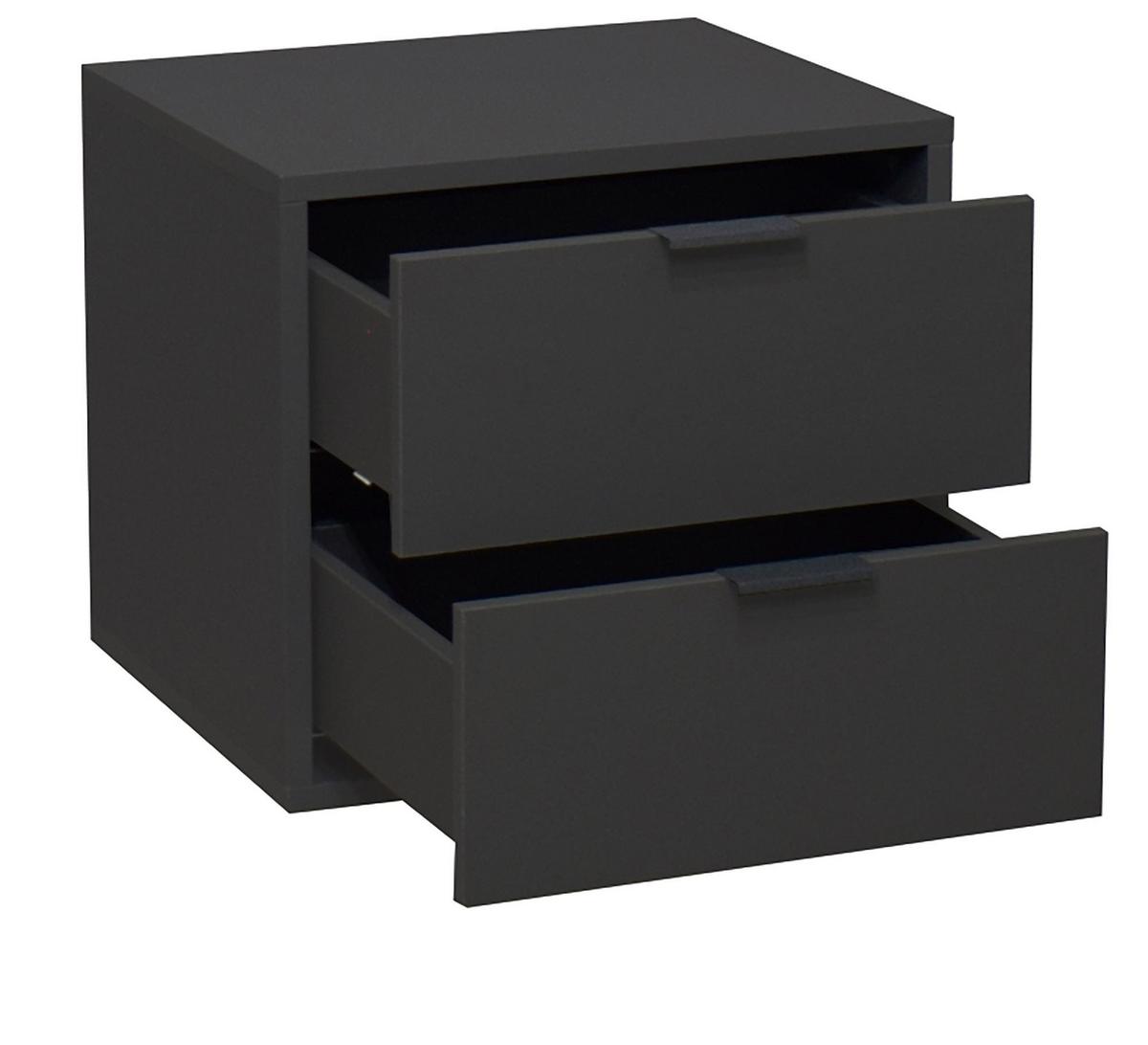 KOMMODE Erna 51x45x47 Anthrazit matt Lack - Anthrazit, Holzwerkstoff (51/47/45cm) - 58aufmkessel