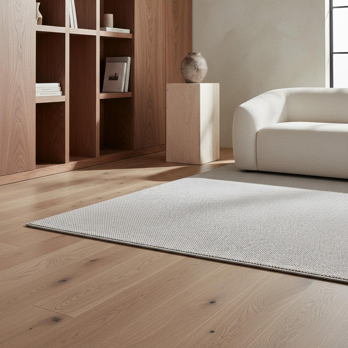 TEPPICH Flachgewebe CIMA in Silber, einfarbig, 160 x 230 cm - Silberfarben, Textil (230/160cm) - KADIMA DESIGN
